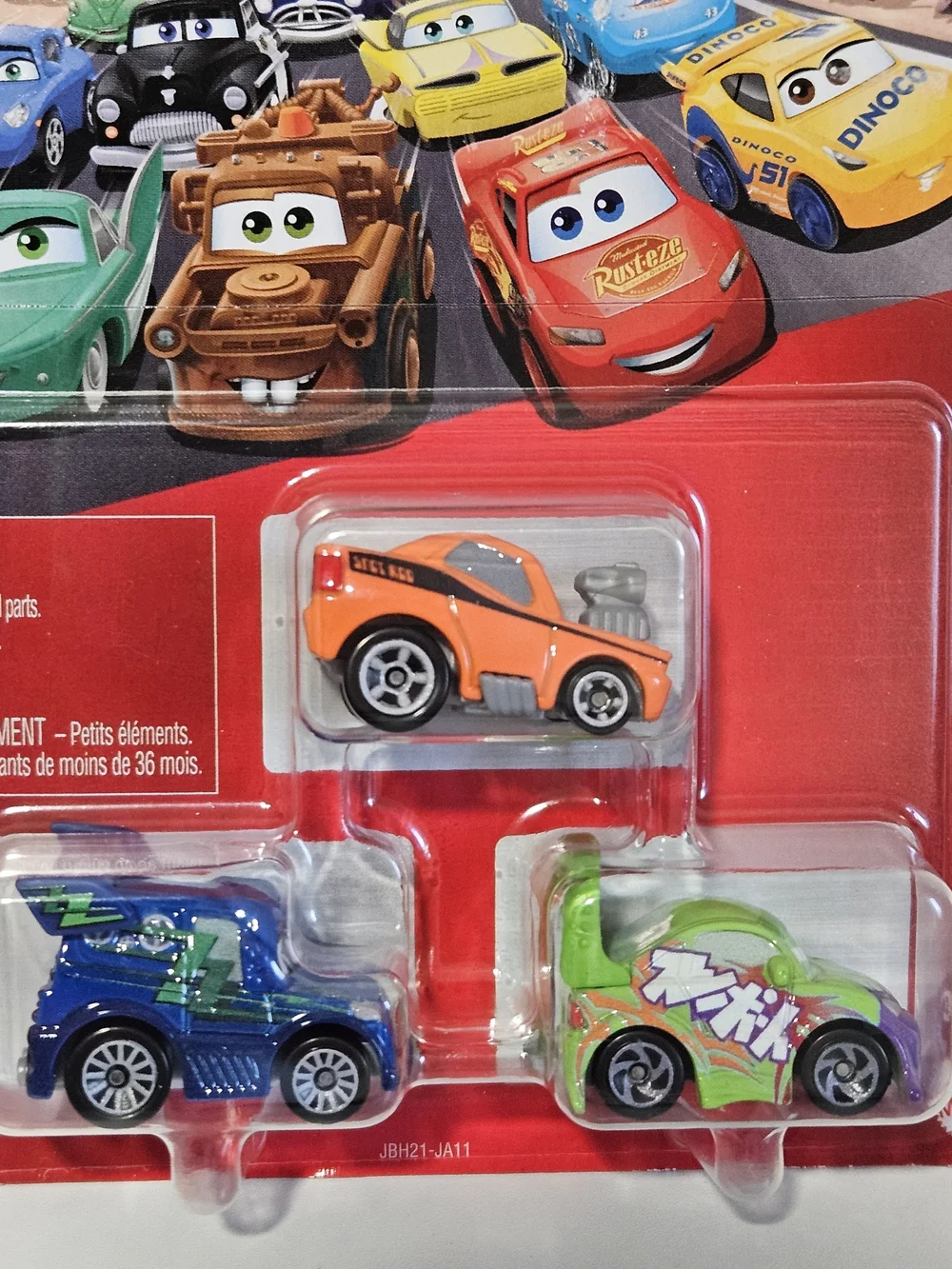 2 Disney Cars Mini Vehicle Set - Mcqueen, Hudson, DJ, Snot Rod, Chik Hicks